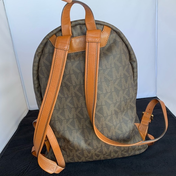 Michael Kors Monogram Backpack Dark Brown CA - Picture 2 of 5